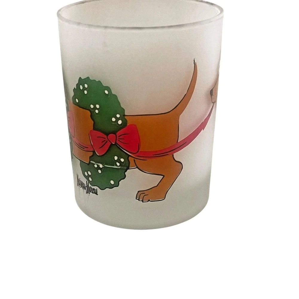 Neiman Marcus Christmas Dachshund Rocks Glasses Set of 3 Holiday Dog Tumblers